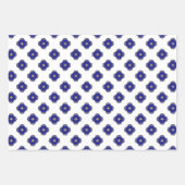 Luxus Nautical Sapphire Blue & White Gemustert Geschenkpapier Set (Vorderseite 2)