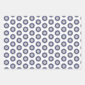 Luxus Nautical Sapphire Blue & White Gemustert Geschenkpapier Set (Vorderseite)