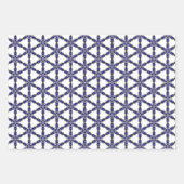 Luxus Nautical Sapphire Blue & White Gemustert Geschenkpapier Set (Vorderseite 3)