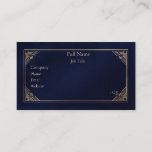Luxus Navy Blau Art Deco Gold Geschäftskarte Visitenkarte