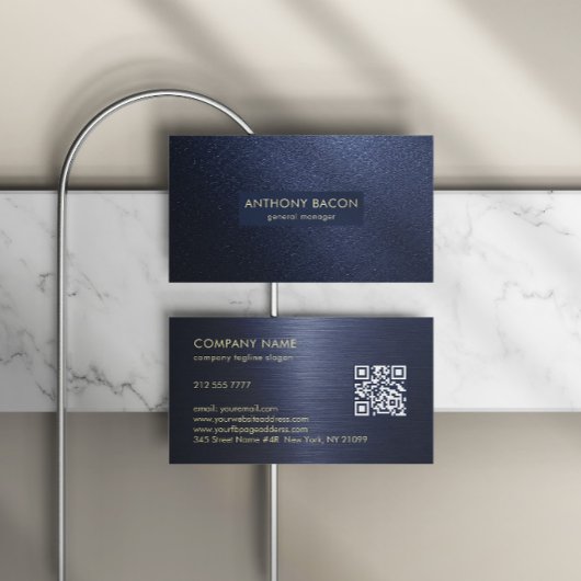 Luxus Navy Blau Glitter Visitenkarte