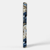 Luxus Navy Blumen iPhone Hülle Blaues Blumen Cover (Rückseite / Rechts)