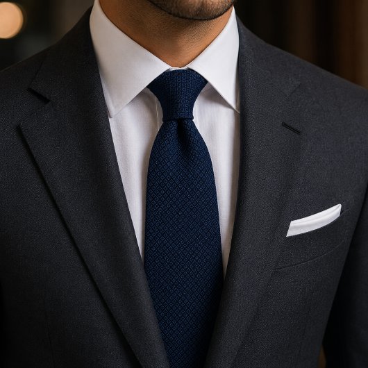 Luxus-Navy-Diamant-Jacquard Krawatte