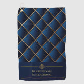 Luxus Navy Gold Firmen Golfhandtuch (Vorderseite)