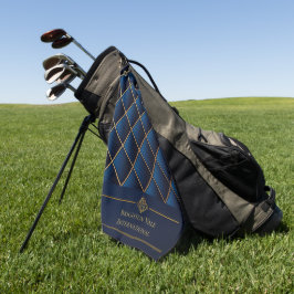 Luxus Navy Gold Firmen Golfhandtuch