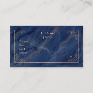 Luxus-Navy-Marmor-Gold-Botanik-Visitenkarte  Visitenkarte