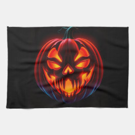 Luxus Neon-Kürbis Halloween Küchentuch