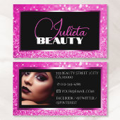 Luxus Neon Pink Sparkle Glitzer Fotomodell Visitenkarte