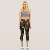 Luxus-Neujahrsfeier-Muster Capri Leggings (Vorderseite)