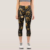 Luxus-Neujahrsfeier-Muster Capri Leggings (Vorderseite)