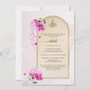 Luxus-Nikkah-Hochzeitseinladung   Hortensien Einladung