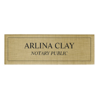 Luxus-Notar Namensschild Gold Linen Namenschild