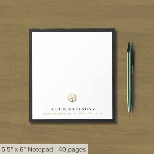 Luxus Notepad mit Gold Logo Notizblock