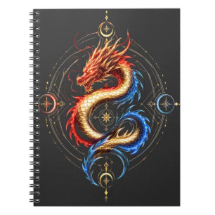 Luxus-Notizbuch 'Goldener Mystischer Drache' Notizblock