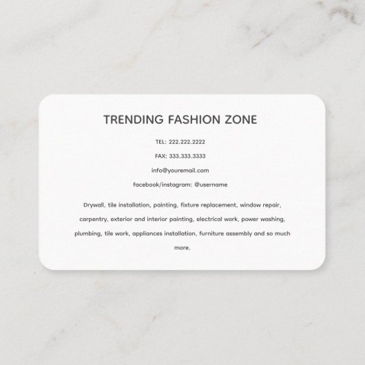 Luxus Oceania Matte Business Card Design Visitenkarte (Rückseite)