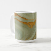 Luxus-Onyx mit Gold und Grün Kaffeetasse (Vorderseite Links)