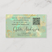 Luxus-Opal-Dankeskarten-Design mit QR Visitenkarte (Rückseite)