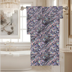 Luxus-Opal-Diamant Schneeleopard-Press-Tuch-Set Badhandtuch Set