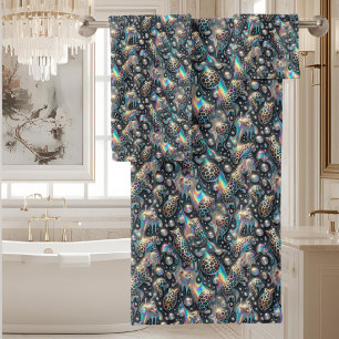 Luxus-Opal-Diamant Schneeleopard-Press-Tuch-Set Badhandtuch Set