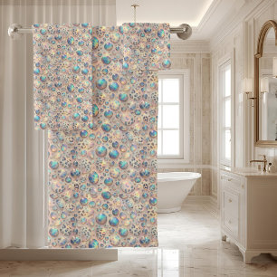 Luxus-Opal-Diamant Schneeleopardendruck-Handtuch Badhandtuch Set