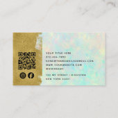 Luxus Opal Gold Brush QR Code Social Media Visitenkarte (Rückseite)