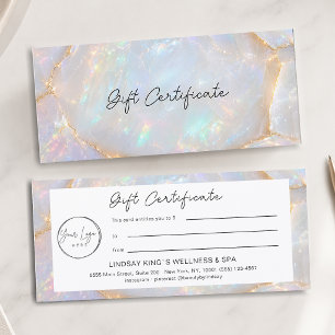 Luxus-Opal-Holografisches-Logo-Geschenkgutschein