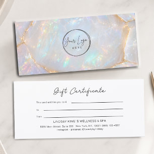 Luxus-Opal-Holografisches-Logo-Geschenkgutschein