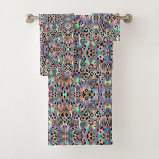Luxus-Opal-Leoparden-Druck-Muster Badhandtuch Set (Insitu)