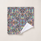 Luxus-Opal-Leoparden-Druck-Muster Badhandtuch Set (Waschlappen)