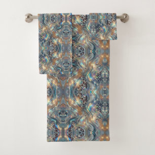 Luxus-Opal-Leoparden-Druck-Muster Badhandtuch Set