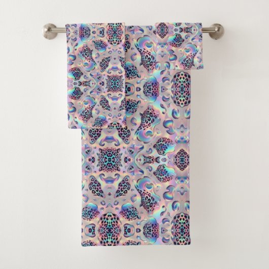 Luxus-Opal-Leoparden-Druck-Muster Badhandtuch Set (Insitu)