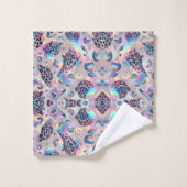 Luxus-Opal-Leoparden-Druck-Muster Badhandtuch Set (Waschlappen)