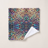 Luxus-Opal-Leoparden-Druckmuster Badhandtuch Set (Waschlappen)