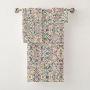 Luxus-Opal-Leoparden-Druckmuster Badhandtuch Set