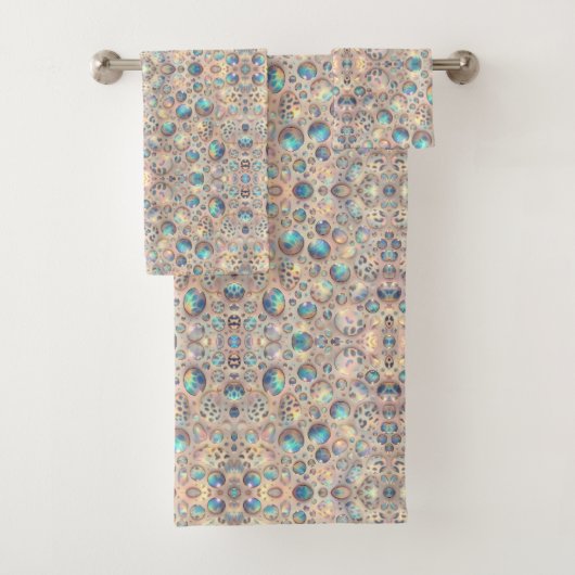Luxus-Opal-Leoparden-Druckmuster Badhandtuch Set (Insitu)
