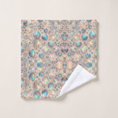 Luxus-Opal-Leoparden-Druckmuster Badhandtuch Set (Waschlappen)