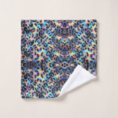 Luxus-Opal-Leoparden-Druckmuster Badhandtuch Set (Waschlappen)
