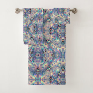 Luxus-Opal-Leoparden-Druckmuster Badhandtuch Set