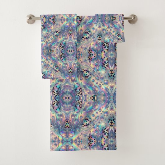 Luxus-Opal-Leoparden-Druckmuster Badhandtuch Set (Insitu)