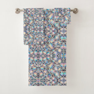 Luxus-Opal-Leoparden-Druckmuster Badhandtuch Set