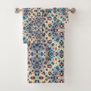 Luxus-Opal-Leoparden-Druckmuster Badhandtuch Set