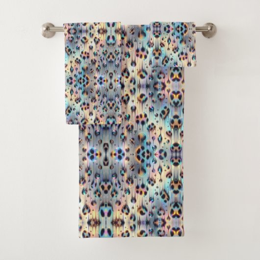 Luxus-Opal-Leoparden-Druckmuster Badhandtuch Set (Insitu)
