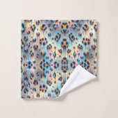 Luxus-Opal-Leoparden-Druckmuster Badhandtuch Set (Waschlappen)