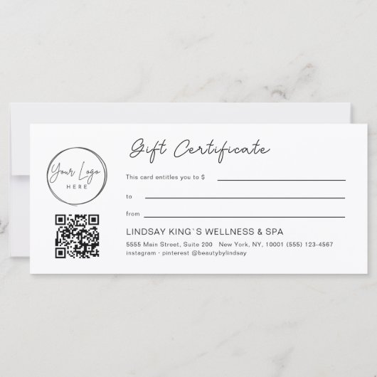 Luxus-Opal-Logo-QR-Code-Geschenkgutschein (Rückseite)