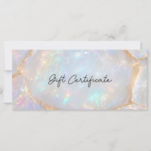 Luxus-Opal-Logo-QR-Code-Geschenkgutschein (Vorderseite)