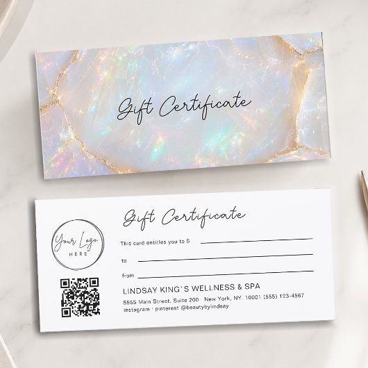 Luxus-Opal-Logo-QR-Code-Geschenkgutschein