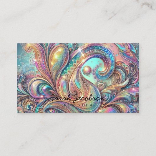 Luxus-Opal-Paisley-Diamant Visitenkarte (Vorderseite)