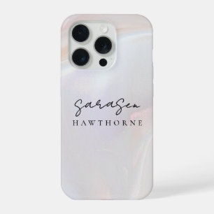 Luxus-Opal-Schalen-Holografischer eleganter Schrif iPhone 15 Pro Hülle
