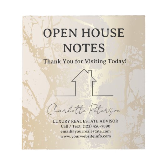 Luxus-Open-House-Notizblock Notizblock (Vorderseite)