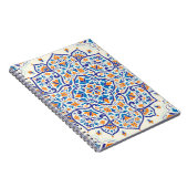 Luxus-Orange-Blau-Ornamentmuster Notizblock (Rechte Seite)
